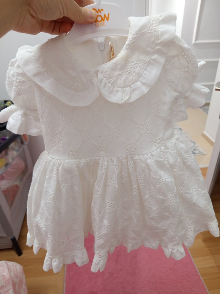 fisto elbise doğum günu elbisesi bebe yaka - Görsel 2