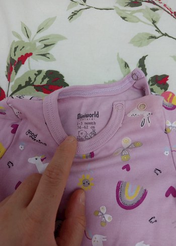 Pembe Desenli Örgü Bebek Kız Tulum - Görsel 3