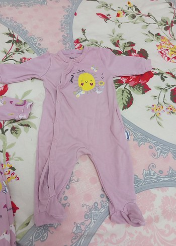 Pembe Desenli Örgü Bebek Kız Tulum - Görsel 2