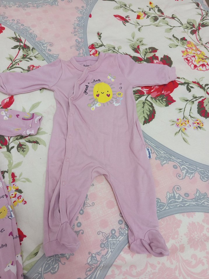 Pembe Desenli Örgü Bebek Kız Tulum - Görsel 2