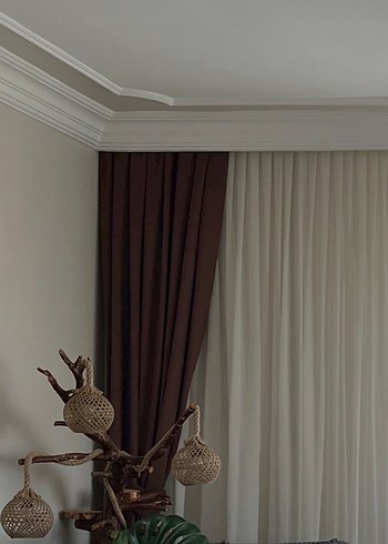 Fon perde acı kahve 4 adet - Görsel 2