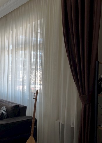 Fon perde acı kahve 4 adet - Görsel 4