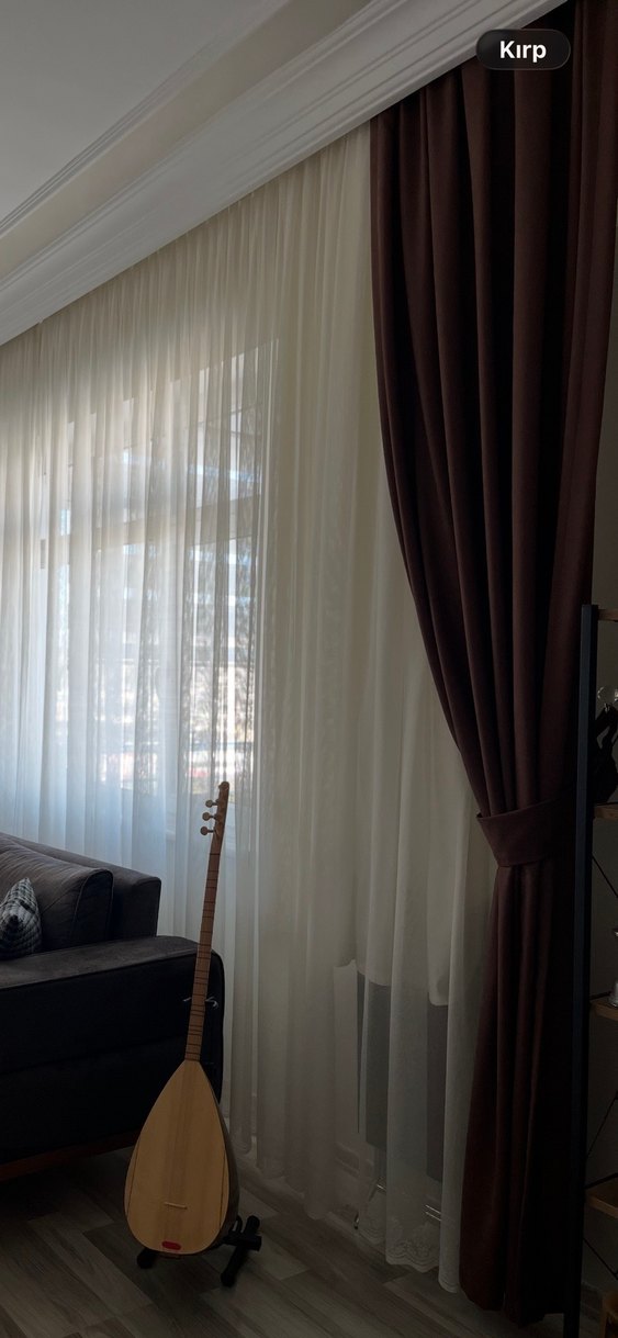 Fon perde acı kahve 4 adet - Görsel 4