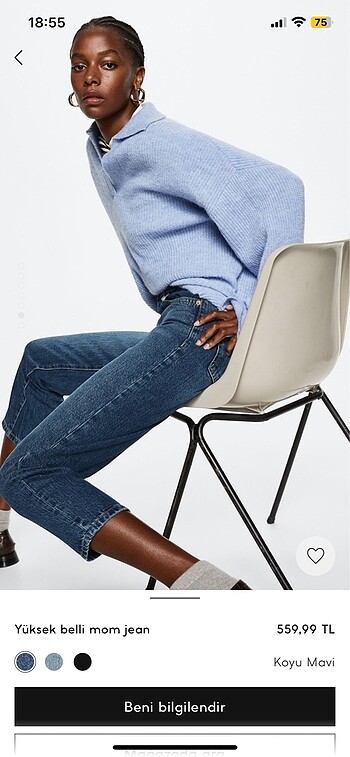 34 Beden mavi Renk Mango jean