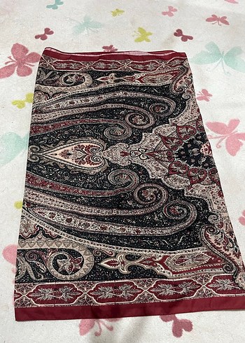  Beden bordo Renk Bordo etnik desen şal