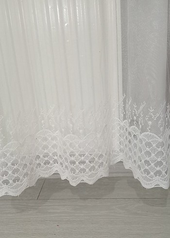 Beyaz Nakışlı Tül Perde - Görsel 3