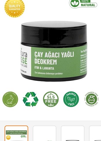 Diğer Çay Ağacı Yağlı Deokrem - Itır & Lavanta
