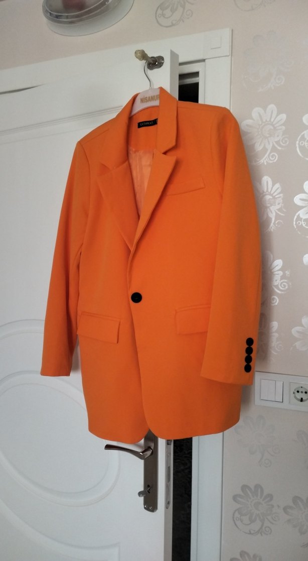 Turuncu Kadın Blazer - Görsel 2