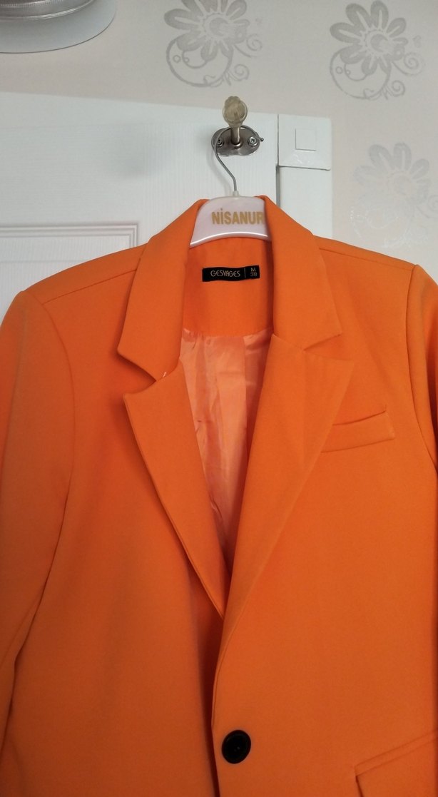 Turuncu Kadın Blazer - Görsel 3