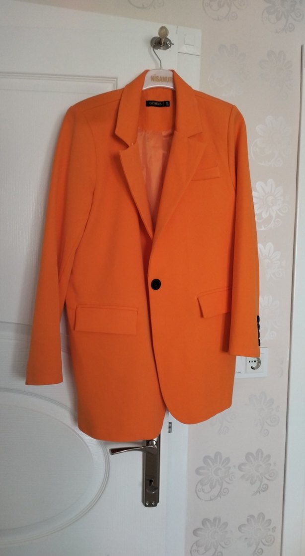 Turuncu Kadın Blazer - Görsel 4