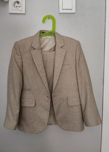 Bej Çocuk Yelek,Ceket, Pantolon