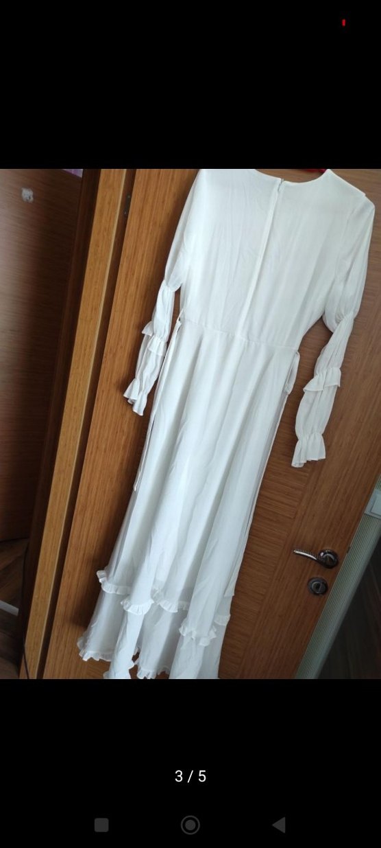 Beyaz tesettür elbise - Görsel 3