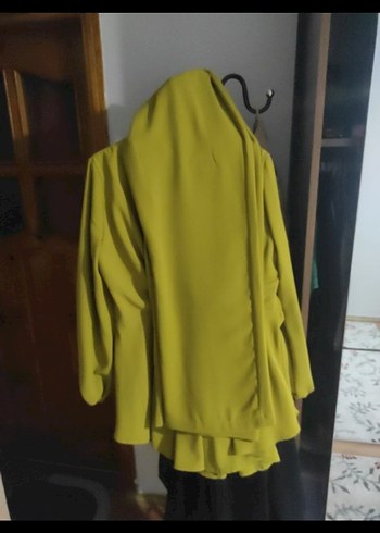 Sarı Uzun Kollu Kemerli Kadın Takım - Görsel 2