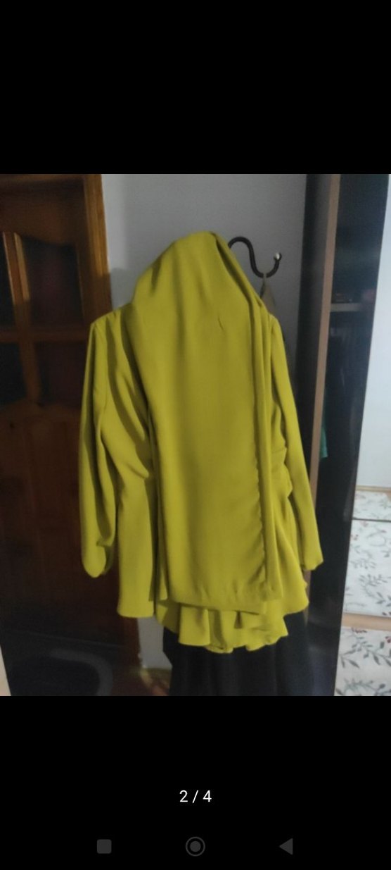 Sarı Uzun Kollu Kemerli Kadın Takım - Görsel 2