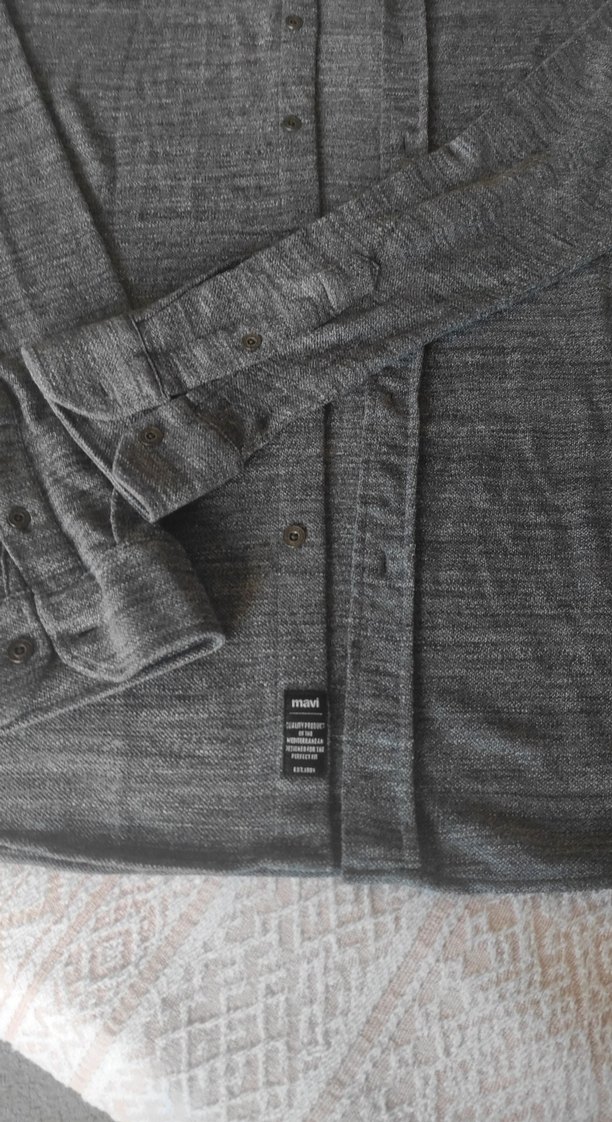 Gri Erkek Uzun Kollu Keten Gömlek - Görsel 2