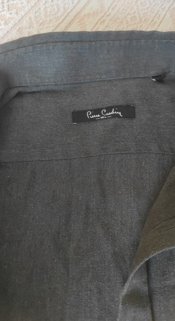 Düğmeli Siyah Keten Erkek Gömlek - Görsel 2