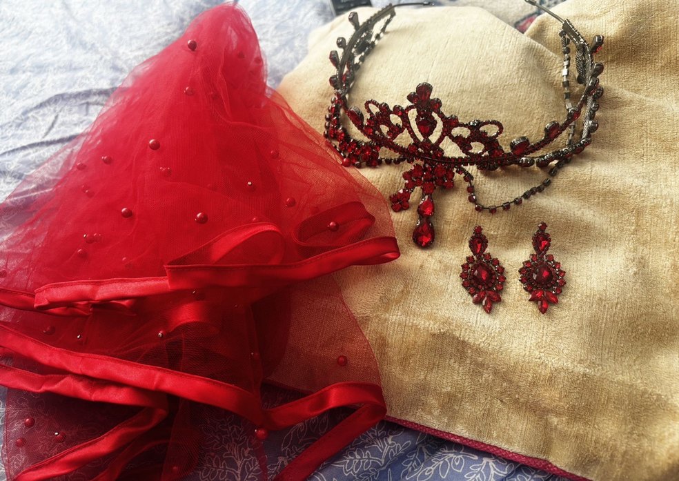 Kırmızı Payetli Bohem Saç Aksesuarı - Görsel 4