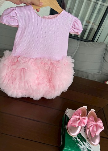 Pembe Fırfırlı Kız Çocuk Elbise - Görsel 6