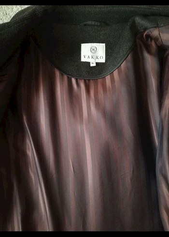 Vakko Kaşmir Düğmeli Kahverengi Erkek Yün Kaban - Görsel 2