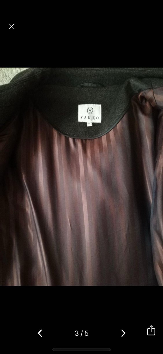 Vakko Kaşmir Düğmeli Kahverengi Erkek Yün Kaban - Görsel 2