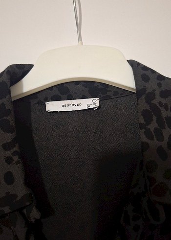 Gri Desenli Uzun Kollu Düğmeli Kadın Elbise - Görsel 3