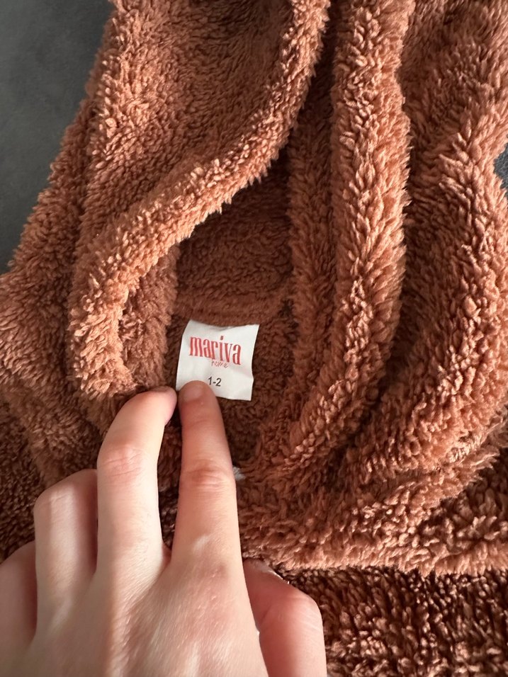 Kahverengi Peluş Bebek Tulumu - Görsel 3