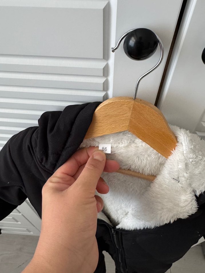 Kürklü Siyah Bebek Kayak Tulumu - Görsel 3