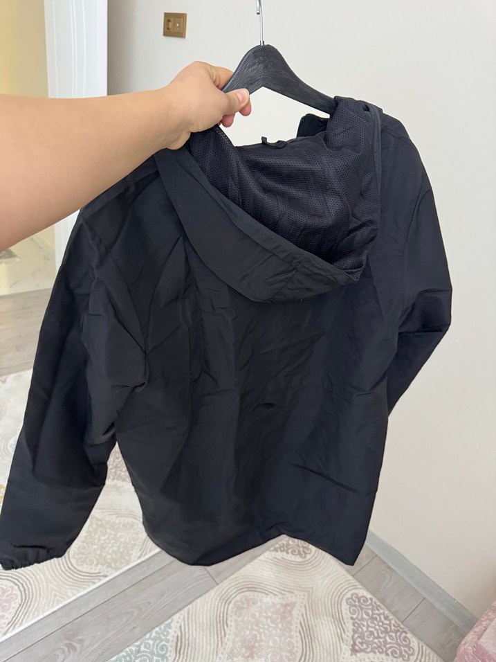 Erkek Siyah Fermuarlı yağmurluk pardüsü - Görsel 5