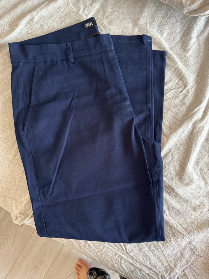 Kadın Lacivert Regular Fit Kumaş Pantolon - Görsel 5