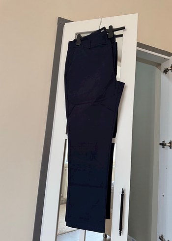 Lacivert Pilili Kumaş Pantolon - Görsel 9