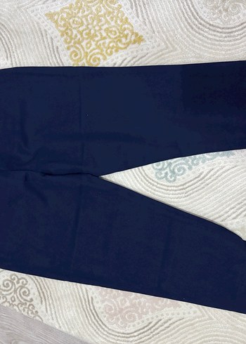 Lacivert Pilili Kumaş Pantolon - Görsel 5