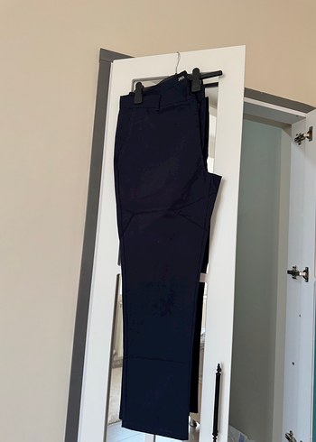 Lacivert Pilili Kumaş Pantolon - Görsel 8