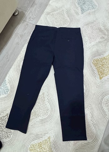 Lacivert Pilili Kumaş Pantolon - Görsel 2