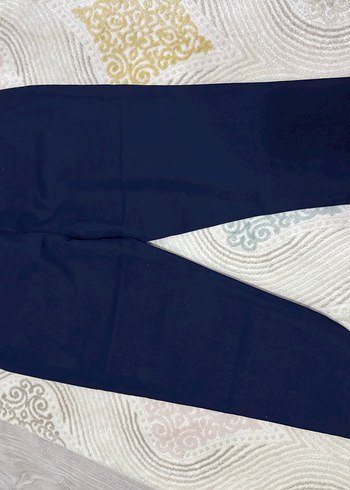 Lacivert Pilili Kumaş Pantolon - Görsel 6