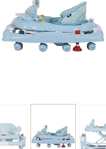 Prego Mavi Bebek Yürüteci, Ayarlanabilir Yükseklik müzikli - Görsel 4