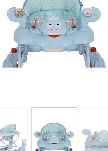Prego Mavi Bebek Yürüteci, Ayarlanabilir Yükseklik müzikli - Görsel 7
