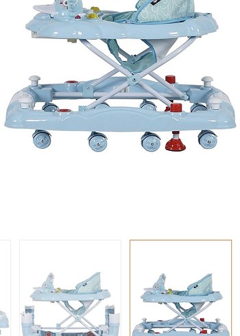 Prego Mavi Bebek Yürüteci, Ayarlanabilir Yükseklik müzikli - Görsel 2