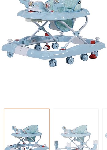 Prego Mavi Bebek Yürüteci, Ayarlanabilir Yükseklik müzikli - Görsel 5