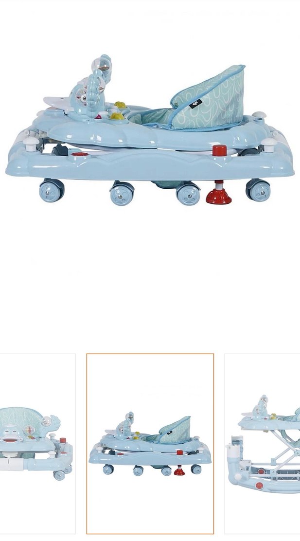 Prego Mavi Bebek Yürüteci, Ayarlanabilir Yükseklik müzikli - Görsel 4