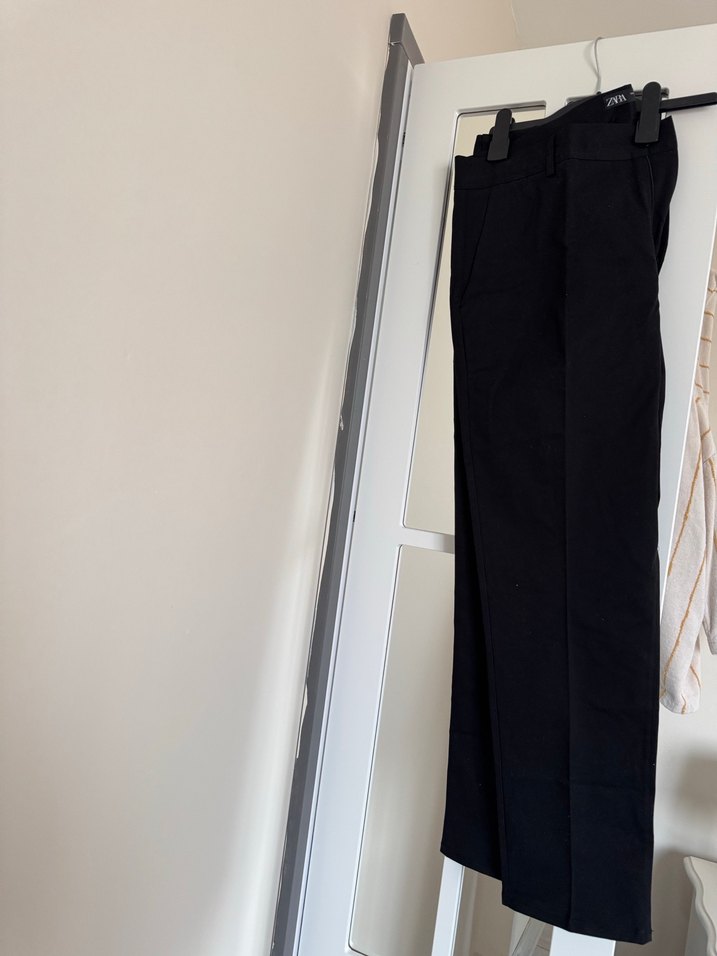 Siyah Midi Kumaş erkek zara Pantolon - Görsel 2