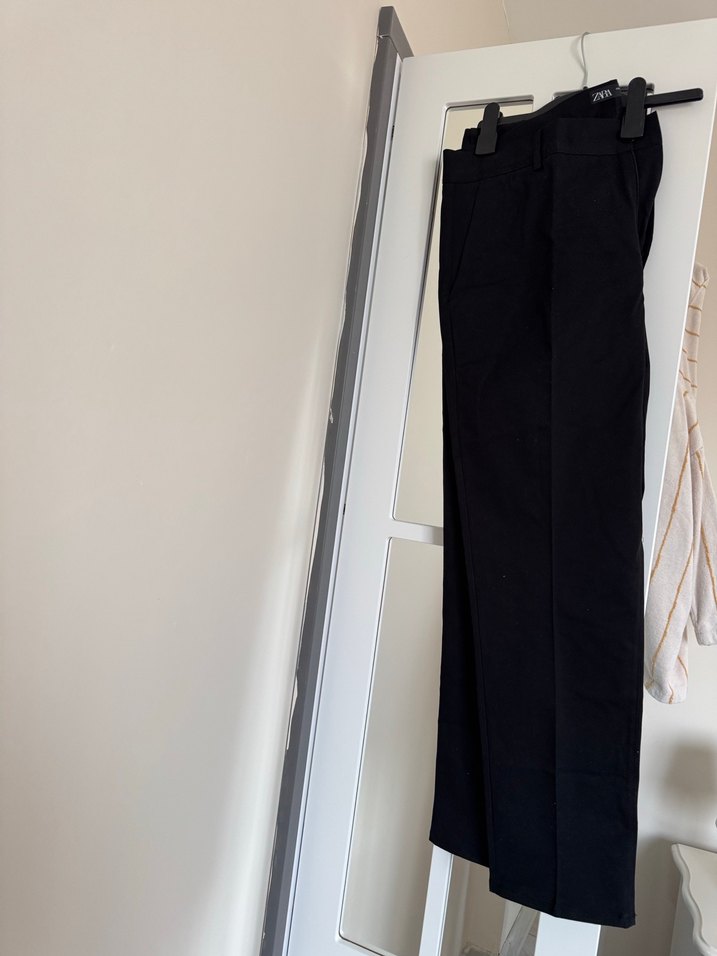 Siyah Midi Kumaş erkek zara Pantolon - Görsel 5