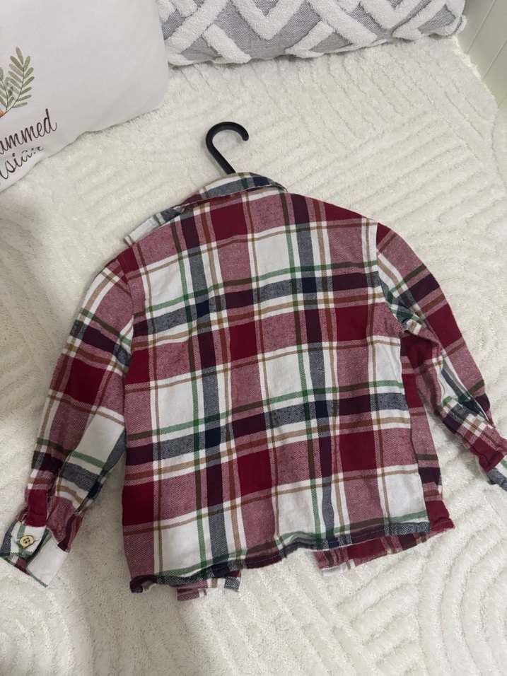 Erkek Çocuk Bordo Düğmeli Uzun Kollu Gömlek - Görsel 2