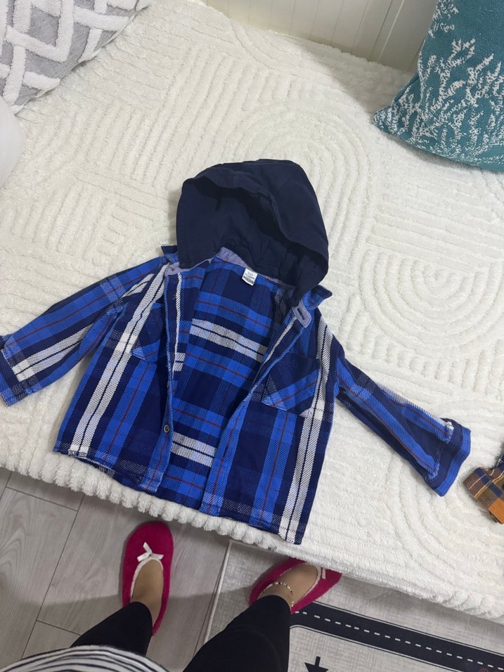 Erkek Çocuk Lacivert Kapüşonlu Ceket - Görsel 2