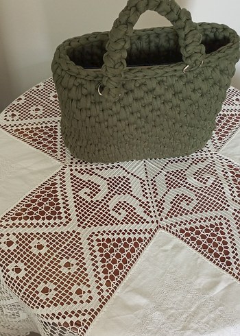 Diğer Diger Yeşil penye ip Örgü Kadın Çanta