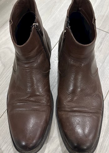 Kahverengi Deri Erkek Biker Bot. - Görsel 6