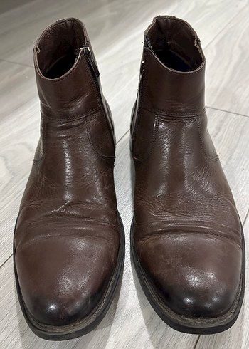 Kahverengi Deri Erkek Biker Bot. - Görsel 5