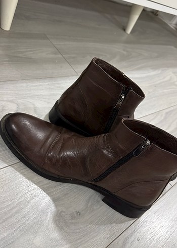 Kahverengi Deri Erkek Biker Bot. - Görsel 4