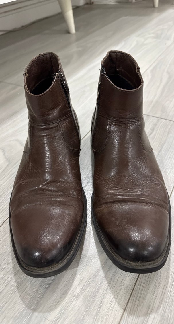 Kahverengi Deri Erkek Biker Bot. - Görsel 5