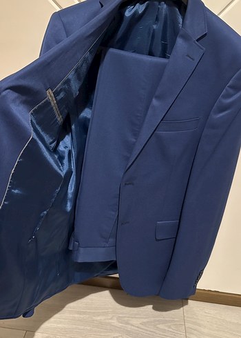 Lacivert  mavi Modern Klasik Düğmeli Erkek Takım Elbise - Görsel 3