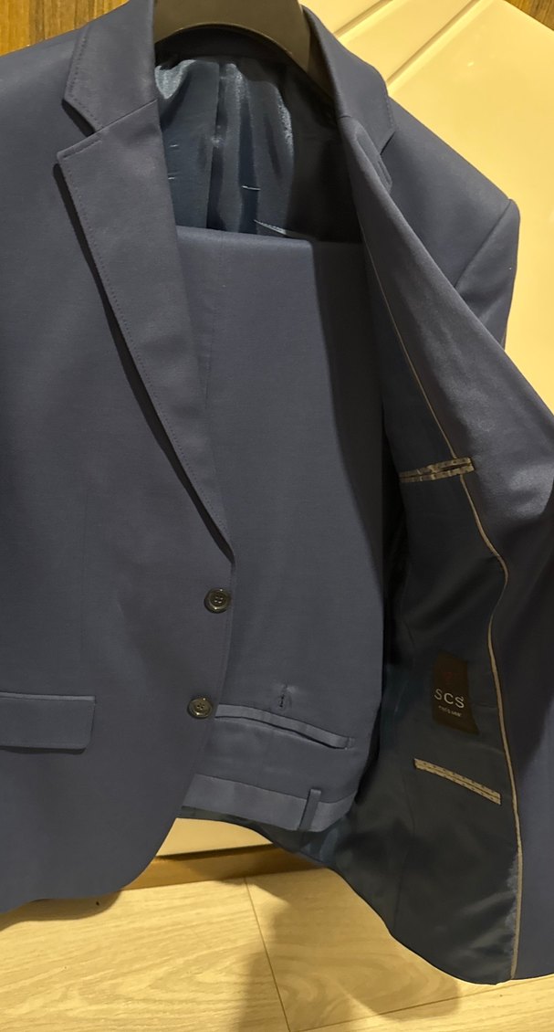 Lacivert  mavi Modern Klasik Düğmeli Erkek Takım Elbise - Görsel 2